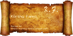 Kürthy Fanni névjegykártya