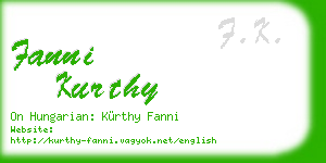 fanni kurthy business card