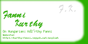 fanni kurthy business card